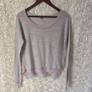 Free People Silver and Pink Women's Lightweight  Sweater